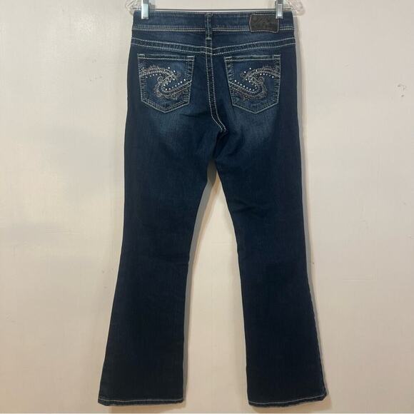 Silver Suki Mid Rise Y2K Bikercore Moto Bootcut Denim Jeans Size 28 - Picture 8 of 9